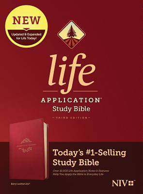 Picture of NIV Life Application Study Bible, Third Edition (Leatherlike, Berry)