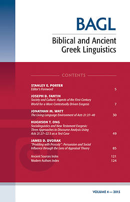 Picture of Biblical and Ancient Greek Linguistics, Volume 4