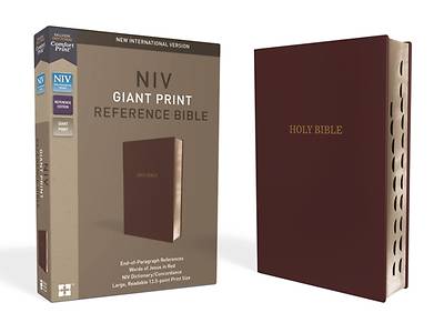 Picture of NIV, Reference Bible, Giant Print, Leather-Look, Burgundy, Red Letter Edition, Indexed, Comfort Print