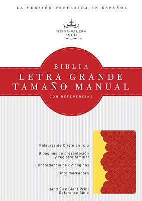 Picture of Rvr 1960 Biblia Letra Grande Tamano Manual Con Referencias, Ambar/Rojo Ladrillo Simil Piel