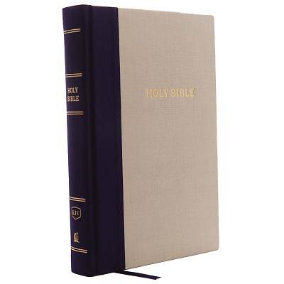Picture of KJV, Reference Bible, Giant Print, Cloth Over Board, Blue/Tan, Red Letter Edition