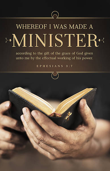 Picture of Ordination Bulletin - Ephesians 3:7 Made A Minister (Pack of 100)