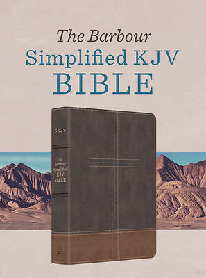Picture of The Barbour Simplified KJV Bible--Deluxe Edition [Two-Tone Brown Stitched Cross]