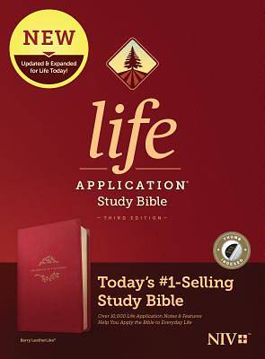 Picture of NIV Life Application Study Bible, Third Edition (Leatherlike, Berry, Indexed)