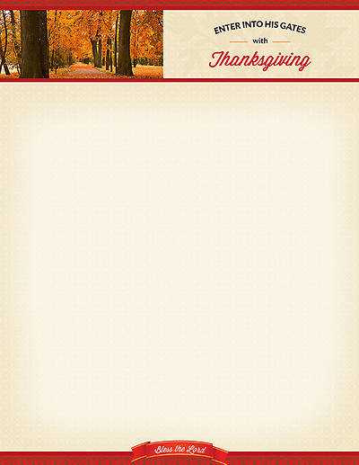 Picture of Enter His Gates Thanksgiving Stationery
