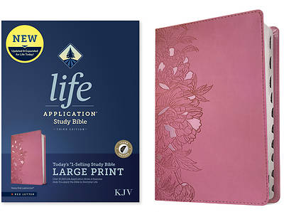 Picture of KJV Life Application Study Bible, Third Edition, Large Print (Red Letter, Leatherlike, Peony Pink, Indexed)