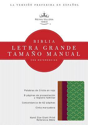Picture of Rvr 1960 Biblia Letra Grande Tamano Manual Con Referencias, Chocolate/Ciruela/Verde Jade Simil Piel