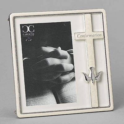 Picture of Confirmation Frame White with Cross and Dove
