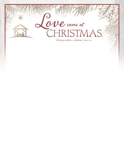 Picture of Love Came at Christmas Letterhead