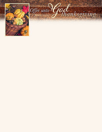 Picture of Offer Unto God Thanksgiving Letterhead