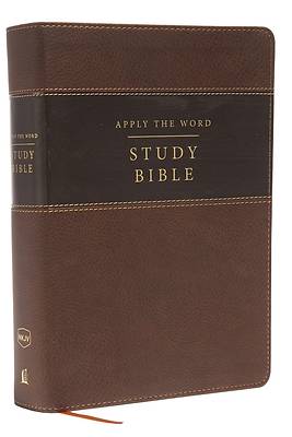 Picture of NKJV, Apply the Word Study Bible, Large Print, Imitation Leather, Brown, Indexed, Red Letter Edition