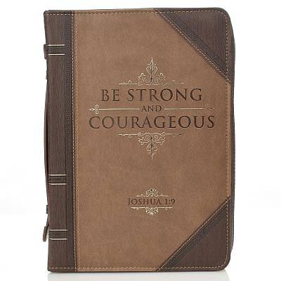 Picture of Bible Cover Xlarge Luxleather Strong and Courageous