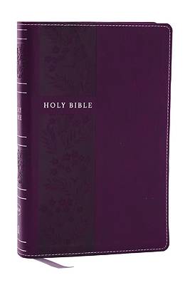 Picture of NKJV Holy Bible, Personal Size Large Print Reference Bible, Purple, Leathersoft, 43,000 Cross References, Red Letter, Thumb Indexed, Comfort Print