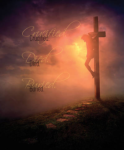Picture of Crucified Died Buried Jesus Good Friday Legal Size Bulletin