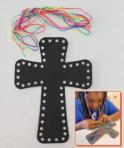 Picture of Vacation Bible School (VBS) Hero Hotline String Art Cross (Pkg of 12)