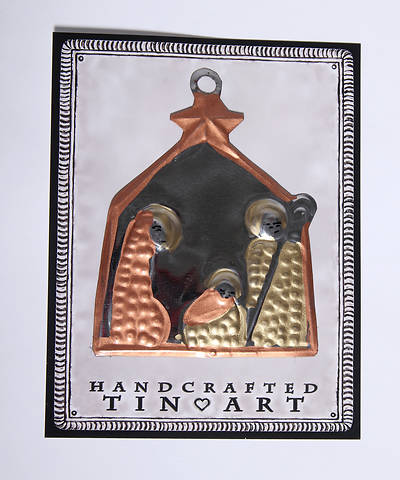 Picture of Tin Nativity Ornament Copper & Brass