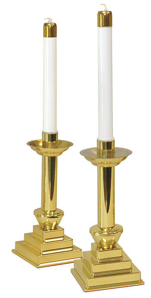 Picture of PAIR 9 3/4" RADIANT CANDLESTICKS SATIN FINISH