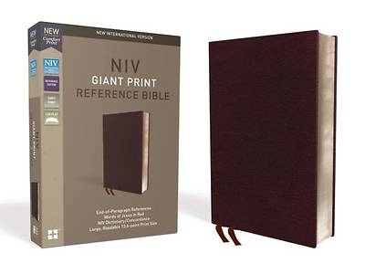 Picture of NIV, Reference Bible, Giant Print, Bonded Leather, Burgundy, Red Letter Edition, Comfort Print