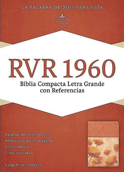 Picture of Rvr 1960 Biblia Compacta Letra Grande Con Referencias, Damasco/Coral Simil Piel