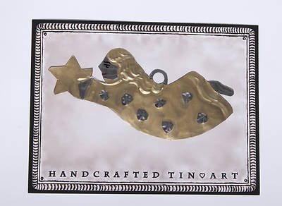 Picture of Tin Flying Angel with Star Brass Color