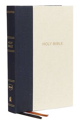 Picture of NKJV, Thinline Bible, Compact, Cloth Over Board, Blue/Tan, Red Letter Edition