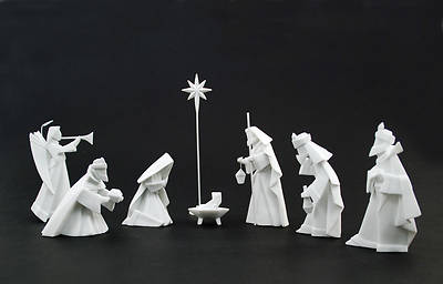 Picture of Porcelain Origami Nativity Set 9 Pieces