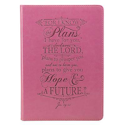 Picture of Pink Lux-Leather Journal I Know the Plans