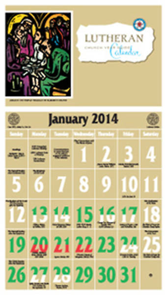 Picture of Ashby Lutheran Calendar 2014