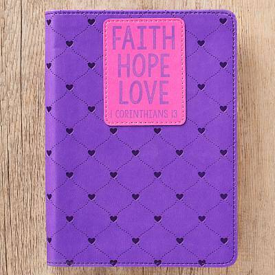 Picture of Journal Lux-Leather Faith Hope Love Purple 1 Cor 13