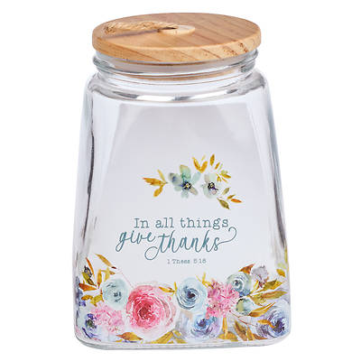 Picture of Gratitude Jar with Cards in All Things Give Thanks