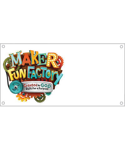 Picture of Vacation Bible School (VBS) 2017 Maker Fun Factory Logo Outdoor Banner