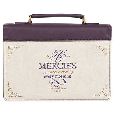 Picture of His Mercies Are New Dark Amethyst Purple Fashion Bible Cover Medium