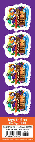 Picture of Vacation Bible School (VBS) 2021 Discovery on Adventure Island Logo Stickers (Pkg of 24)