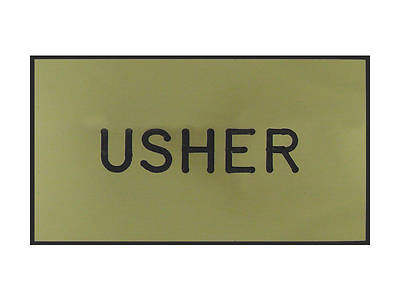 Picture of Gold and Black Usher Clip-On Badge