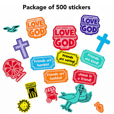 Picture of VBS 2027 On the Boardwalk Stay-Put Stickers (Pkg of 500)