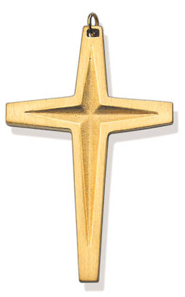 Picture of Satin Finish Prince of Peace Gold 3 1/2" Clergy Cross