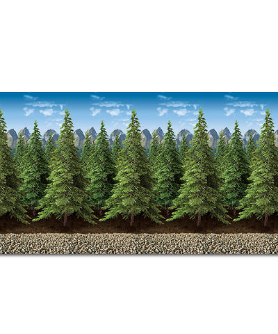 Picture of Vacation Bible School Train and Trees Plastic Backdrop