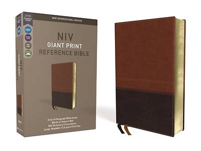 Picture of NIV, Reference Bible, Giant Print, Imitation Leather, Brown, Red Letter Edition, Comfort Print