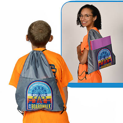 Picture of VBS 2027 On the Boardwalk Drawstring Bag w/Pocket (Pkg of 6)