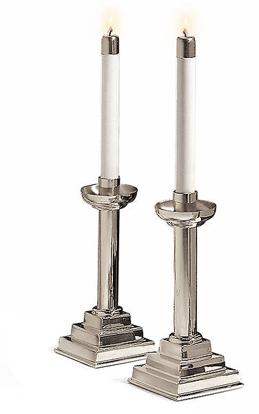 Picture of PAIR 8" SILVERPLATE CANDLESTICKS