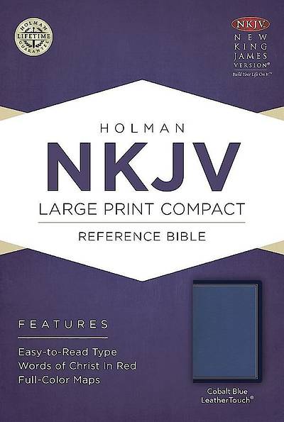 Picture of NKJV Large Print Compact Reference Bible, Cobalt Blue Leathertouch