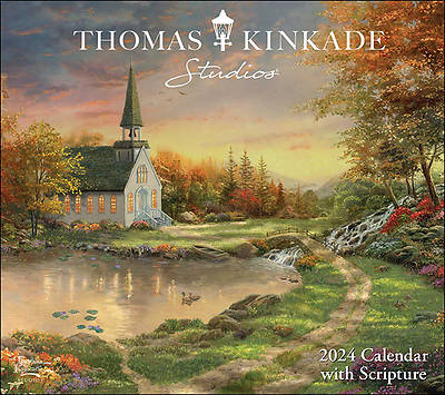 Picture of Thomas Kinkade Studios 2024 Deluxe Wall Calendar with Scripture