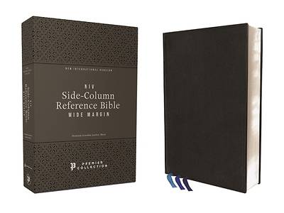 Picture of Niv, Side-Column Reference Bible, Wide Margin, Premium Goatskin Leather, Black, Premier Collection, Art Gilded Edges, Comfort Print
