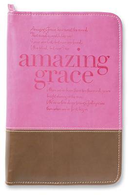 Picture of Amazing Grace Italian Duo-Tone Orchid/Chocolate Large Bible Cover