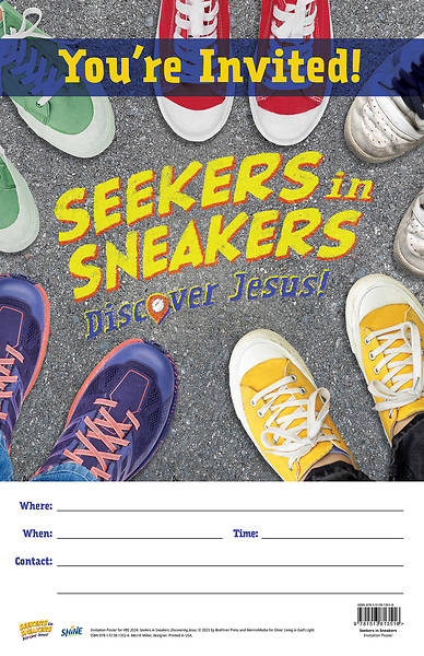 Picture of Vacation Bible School VBS 2024 Seekers in Sneakers Invitation Poster