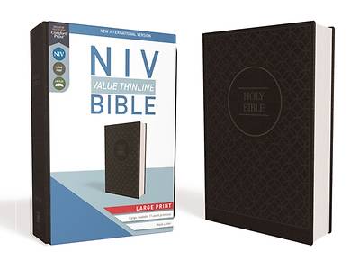 Picture of NIV, Value Thinline Bible, Large Print, Imitation Leather, Gray/Black