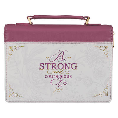 Picture of Strong and Courageous Topas Pink Faux Leather Fashion Bible Cover Large