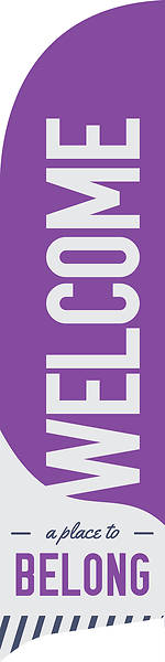 Picture of Welcome A Place to Belong Purple Flag Banner