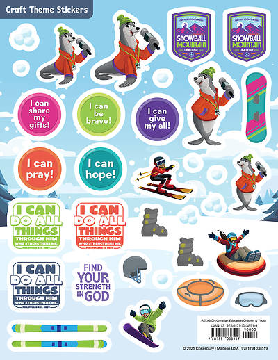 Picture of VBS 2026 Snowball Mountain Challenge Craft Theme Stickers (Pkg of 12)