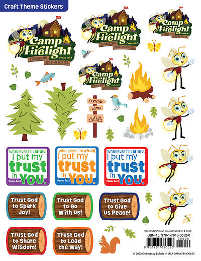 Picture of Vacation Bible School (VBS) 2024 Camp Firelight Craft Theme Stickers  (Pkg of 12)